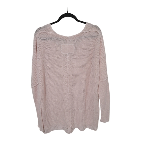 We the Free (Heirloom Collection) Jaime Linen V-Neck Sweater-Pink-Small-NWOT - Picture 5 of 8